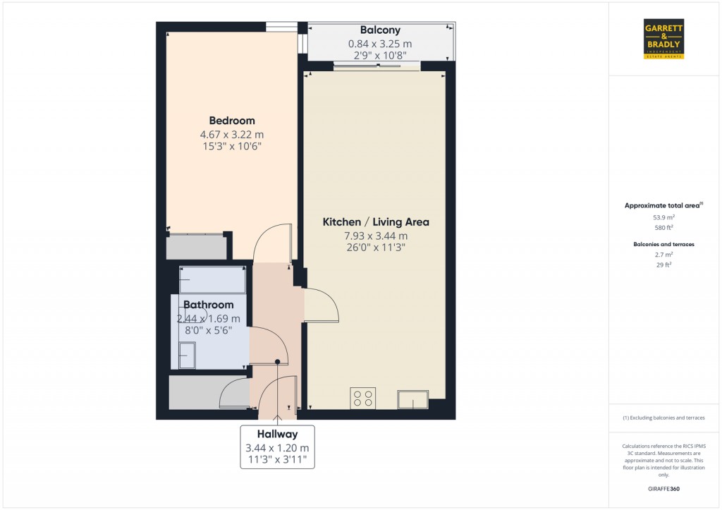 Floorplans For Three Queens Lane, Bristol, BS1 6LE