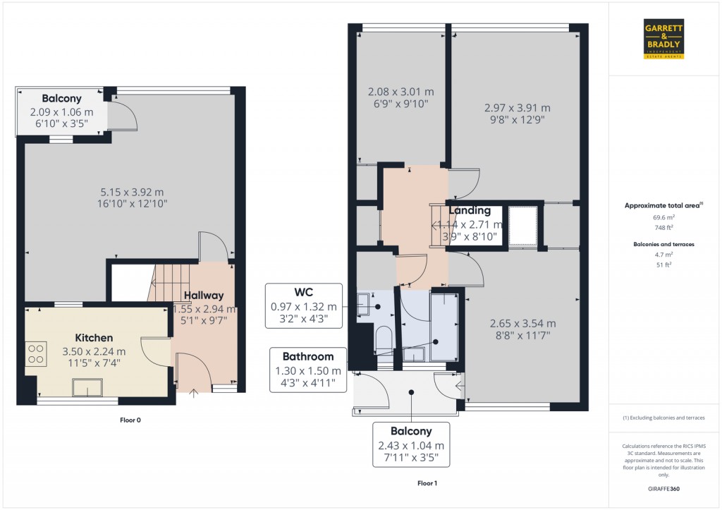 Floorplans For Underdown House, Guinea Street, Bristol
