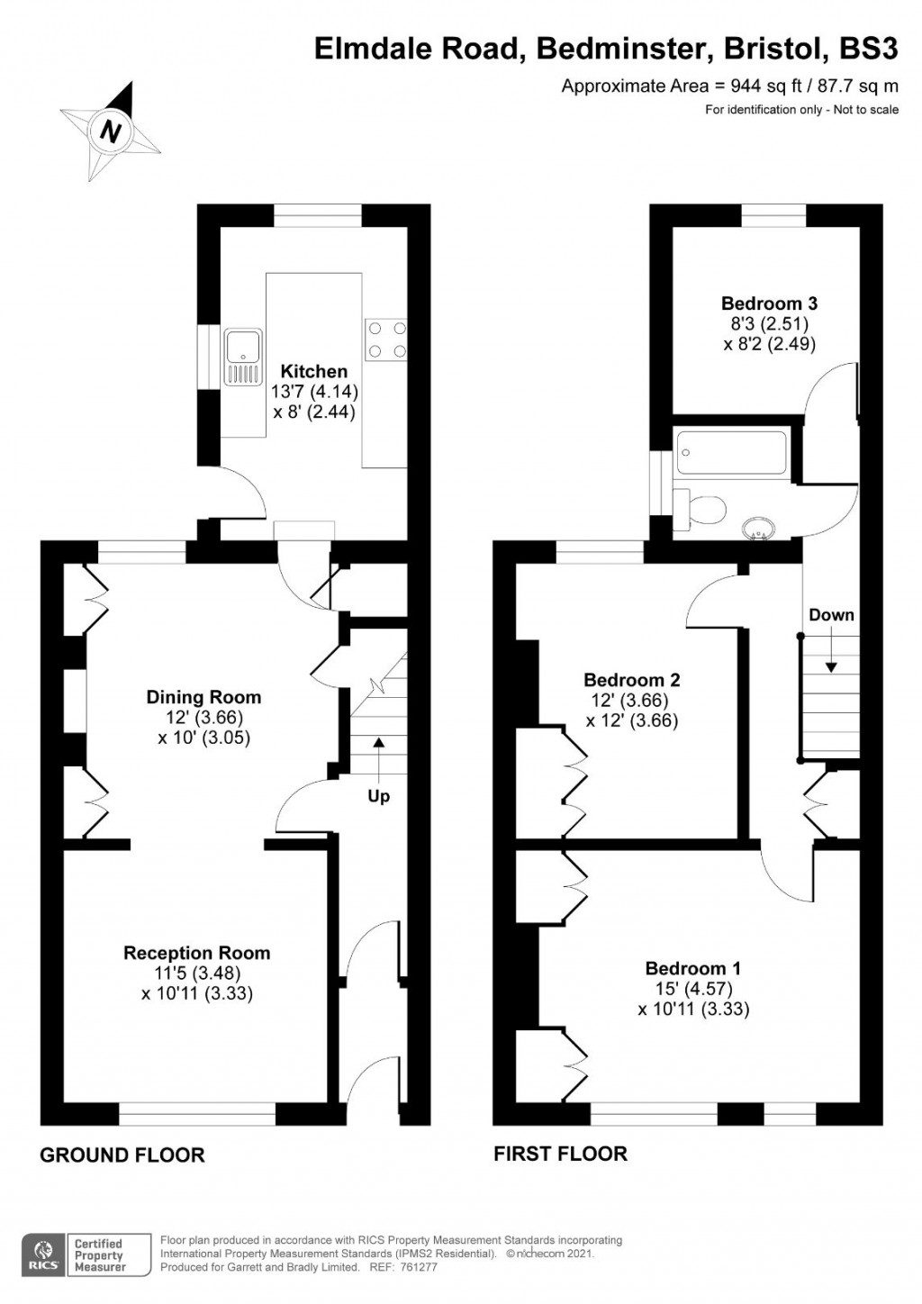 Floorplans For Elmdale Road, The Chessels, Bristol