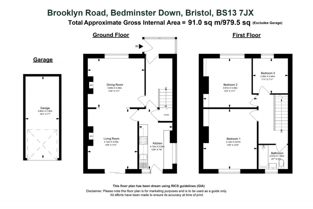 Floorplans For Brooklyn Road, Bedminster Down, Bristol