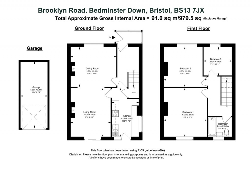 Floorplans For Brooklyn Road, Bedminster Down, Bristol