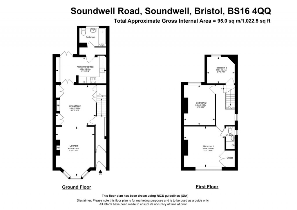Floorplans For Soundwell Road, Staple Hill, Bristol