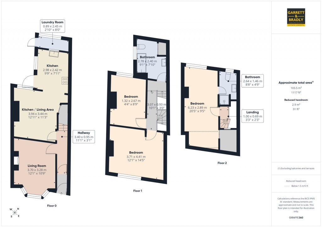 Floorplans For Cambridge Road, Bishopston, BS7