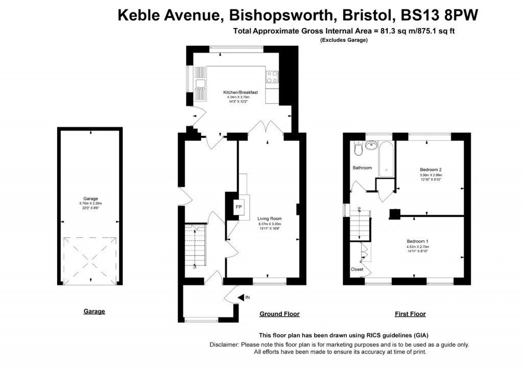 Floorplans For Keble Avenue, Withywood, Bristol