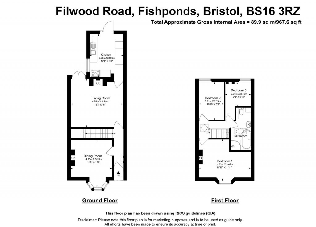 Floorplans For Filwood Road, Fishponds, Bristol, BS16