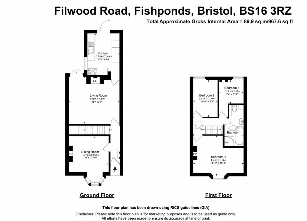 Floorplans For Filwood Road, Fishponds, Bristol, BS16