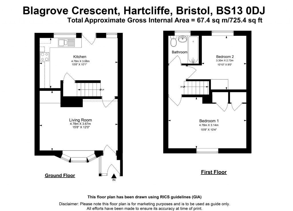 Floorplans For Blagrove Crescent, Hartcliffe, Bristol